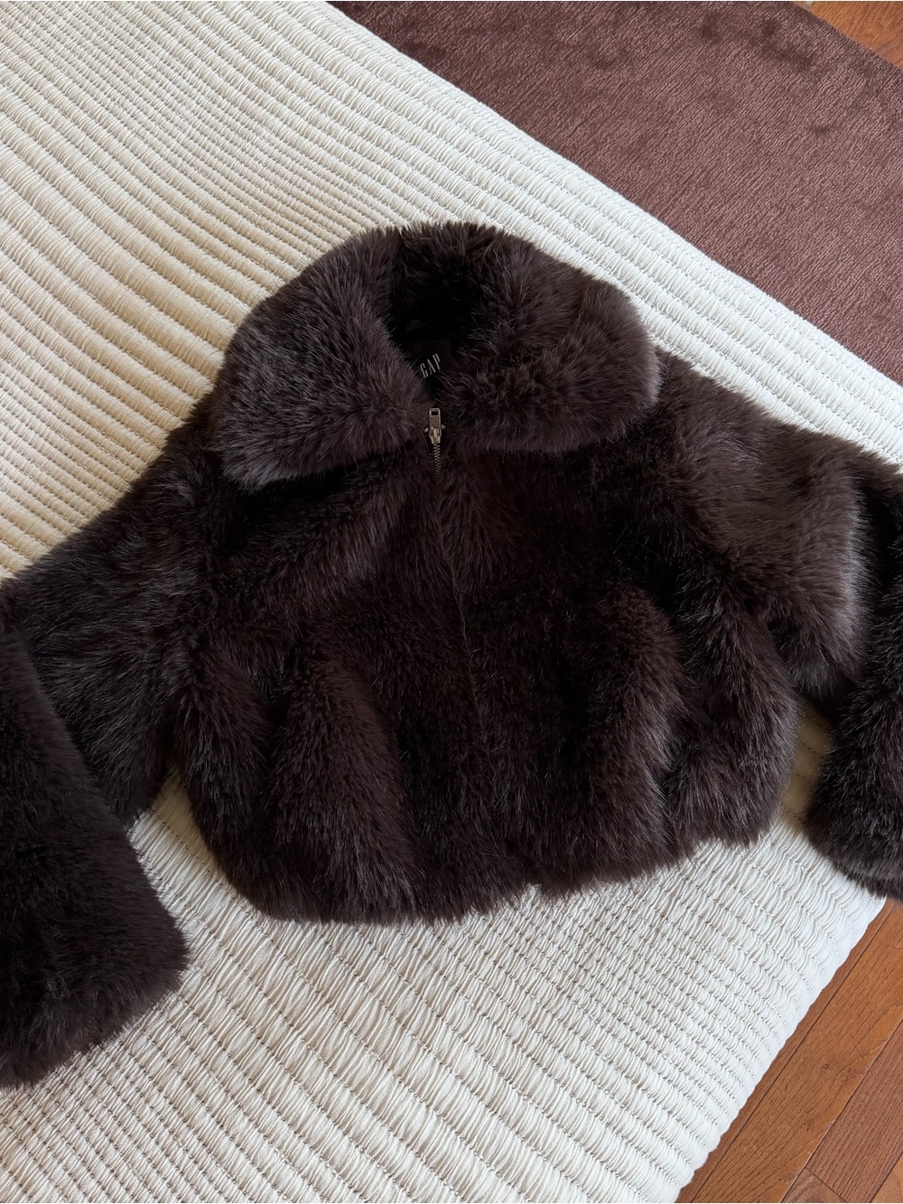 Gap Cropped Faux Fur Jacket